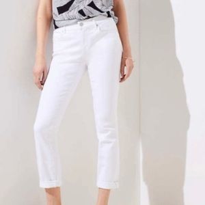 White: Modern Skinny Crop (Capri). Zip Fly with One Button Closure. Size 31/12